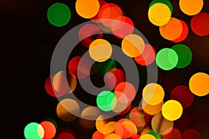 Abstract background of defocused Christmas lights red, green, photo