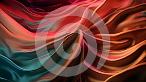 Abstract Background Of Colored Silk Or Satin With Some Smooth Folds In It, Flowing Fabric, Silk Or Satin Texture, 3d Render