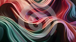 Abstract Background Of Colored Silk Or Satin With Some Smooth Folds In It, Flowing Fabric, Silk Or Satin Texture, 3d Render