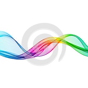 Abstract background of colored smooth lines transparent wave, design element