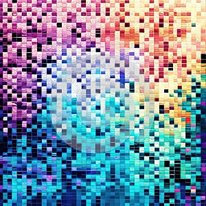 abstract background with colored squares in different shades of blue and pink AI generated Generative AI