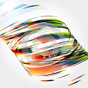 Abstract background- colored twisted round shape. Computer generated 3d illustration.