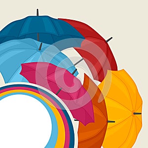 Abstract background with colored umbrellas for