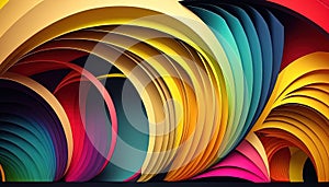 An abstract background of colorful arcs, a vibrant and energetic illustration perfect for adding a pop of color