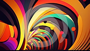 An abstract background of colorful arcs, a vibrant and energetic illustration perfect for adding a pop of color