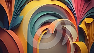 An abstract background of colorful arcs, a vibrant and energetic illustration perfect for adding a pop of color