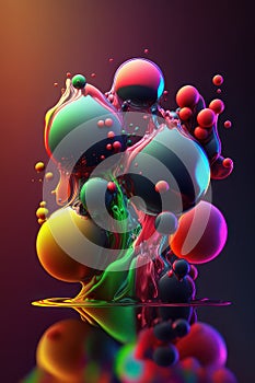 Abstract background, colorful balloons. Vertical background. AI generative