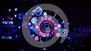 Abstract background of colorful bokeh lights. Bokeh effect.