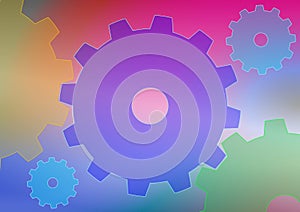 Abstract background with colorful cog wheels