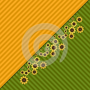 Abstract Background With Colorful Fields And Sunflowers