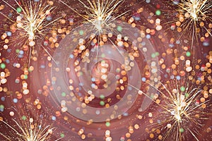 Abstract Background With colorful Fireworks background. Many colorful Background of new year day celebration