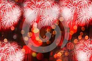 Abstract Background With colorful Fireworks background. Many colorful Background of new year day celebration