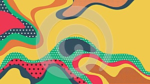 Abstract background, colorful fluid shapes with dotted textures