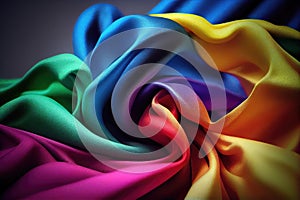 Abstract background. Colorful flying silk. Fabric in the wind. Cloth Wallpaper.