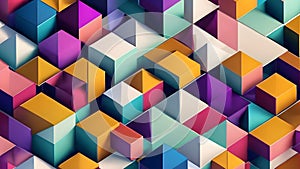 abstract background colorful geometric shapes 3d rendering