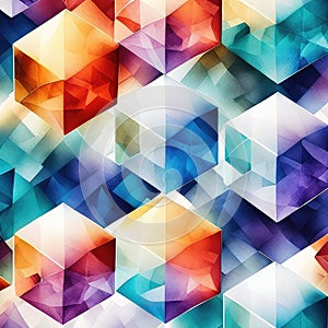 Abstract background with colorful geometric shapes. 3d rendering, 3d illustration. Generative AI Generative AI