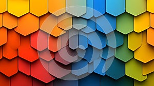 Colorful Hexagonal Geometric Pattern Abstract Background