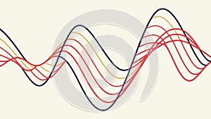 Abstract background of colorful intersecting wavy lines, vector design Generative AI