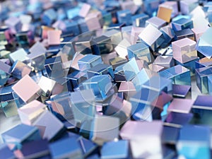 Abstract background colorful metallic cubes