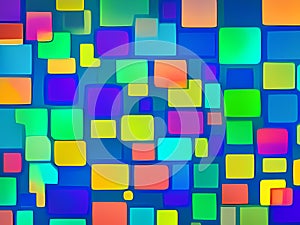 abstract background, colorful mosaic square wall, digital geometrical style with aspect field of glowing hexagons