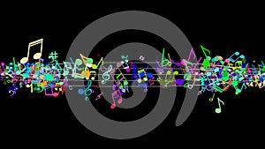 Abstract Background with Colorful Music notes.