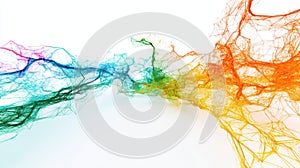 Abstract background of colorful network lines flowing, dynamic, vibrant, digital, modern art