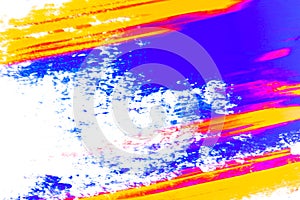 Abstract background of colorful pigment on white background.