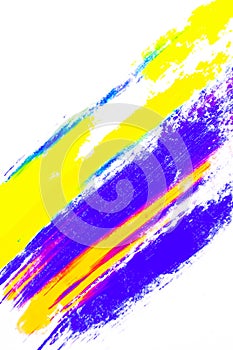 Abstract background of colorful pigment on white background.