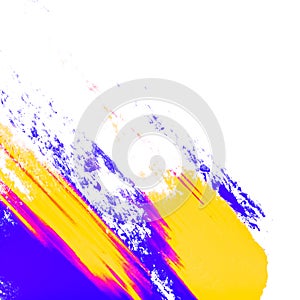 Abstract background of colorful pigment on white background.