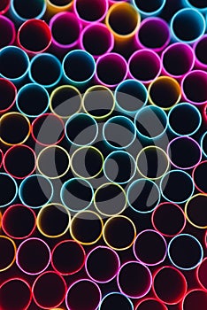 Abstract background from colorful plastic straws