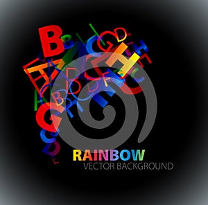 Abstract background with colorful rainbow letters