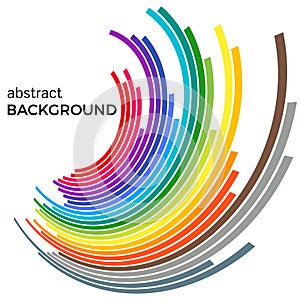 Abstract background with colorful rainbow lines.