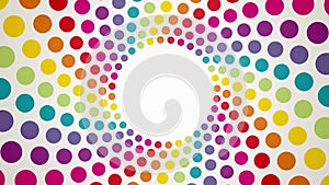 Abstract background with colorful rotating polka dots