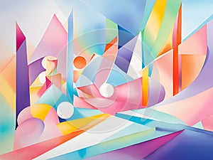 abstract background with colorful shapes and lines, Ai Generated