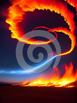 abstract background with colorful smoke and fire spin, AI Generated