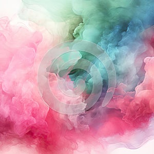 Abstract background of colorful smoke in various vibrant colors
