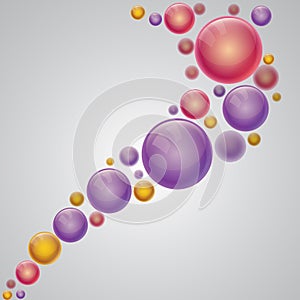 Abstract background with colorful spheres.