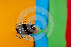 Abstract background colorful water droplet making splash