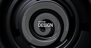Abstract background with concentric black shapes.