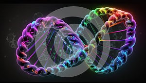 Abstract background concept of DNA string, DNA strain, DNA Spiral. Generative ai illustration