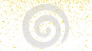 Abstract background with Confetti Particles Simulation Gold on White Background