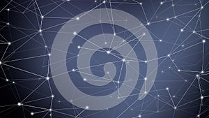 Line connected blur background with abstract connections, geometric polygon, and interconnected shine technology science