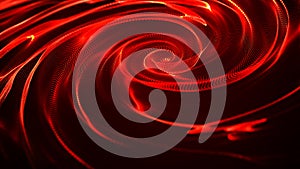 Abstract background with connecting dots. Abstract point digital wave of particles. The whirlpool of red flames. Liquid