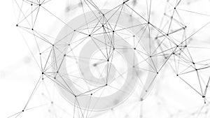 Abstract background with connecting dots and lines. Network connection structure. 3D rendering