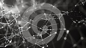 Abstract background with connecting dots and lines. Network connection structure. Plexus effect. Concept of science, technology,