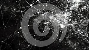 Abstract background with connecting dots and lines. Network connection structure. Plexus effect. Concept of science, technology,
