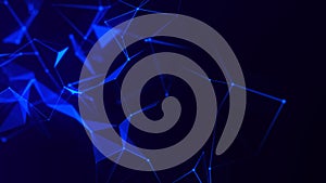 Abstract background with connecting dots and lines. Network connection structure. Plexus effect. 3d.