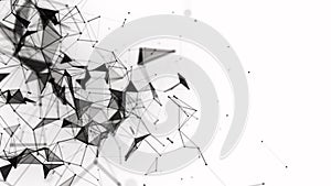 Abstract background with connecting dots and lines. Network connection structure. Plexus effect