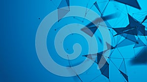 Abstract background with connecting dots and lines. Network connection structure. Plexus effect. 3d rendering.