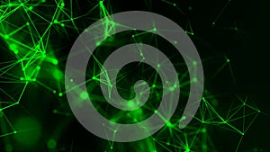 Abstract background with connecting dots and lines. Network connection structure. Plexus effect. 3d Vector illustration.